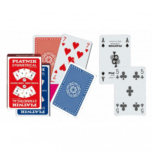 Set carti de joc Piatnik "Symmetrical",  2 pachete a 55 de carti, destinate jocului Bridge, pentru competitii, fabricate in Austria